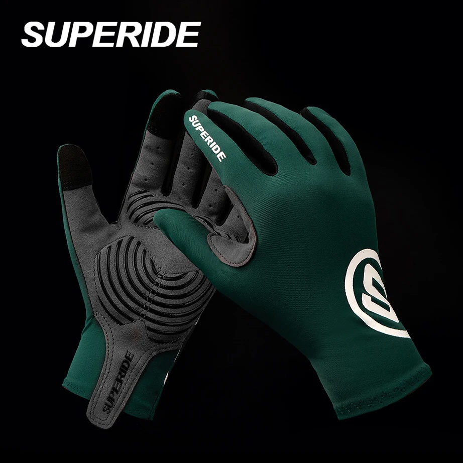 SUPERIDE Unisex hochelastische, atmungsaktive Fahrradhandschuhe, Sport-Anti-Schweiß-Rennradhandschuhe, gepolsterte, stoßfeste MTB-Fahrradhandschuhe