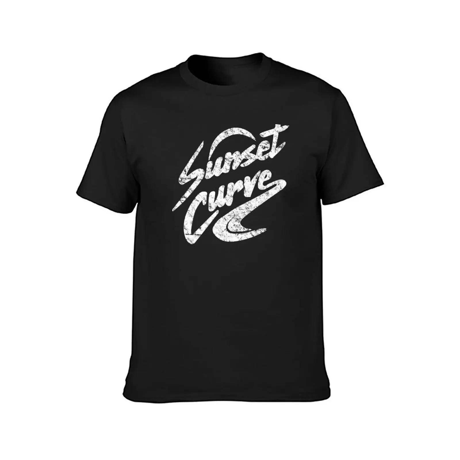 Sunset Curve Vintage T-Shirt korean fashion funnys boys whites vintage slim fit t shirts for men