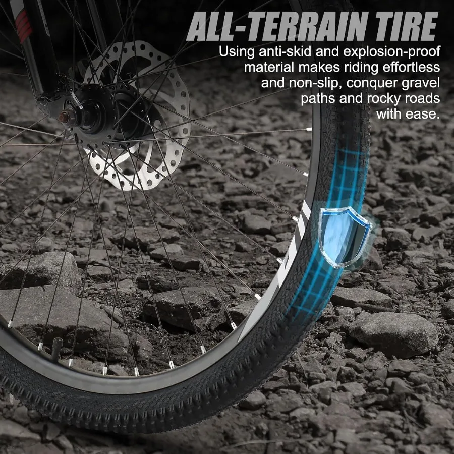 Bicicleta de Montaña plegable, bicicletas para adultos de 21 velocidades, bicicleta de 27,5 pulgadas con marco de acero de alto carbono, sistema de frenos de disco de doble asado grueso