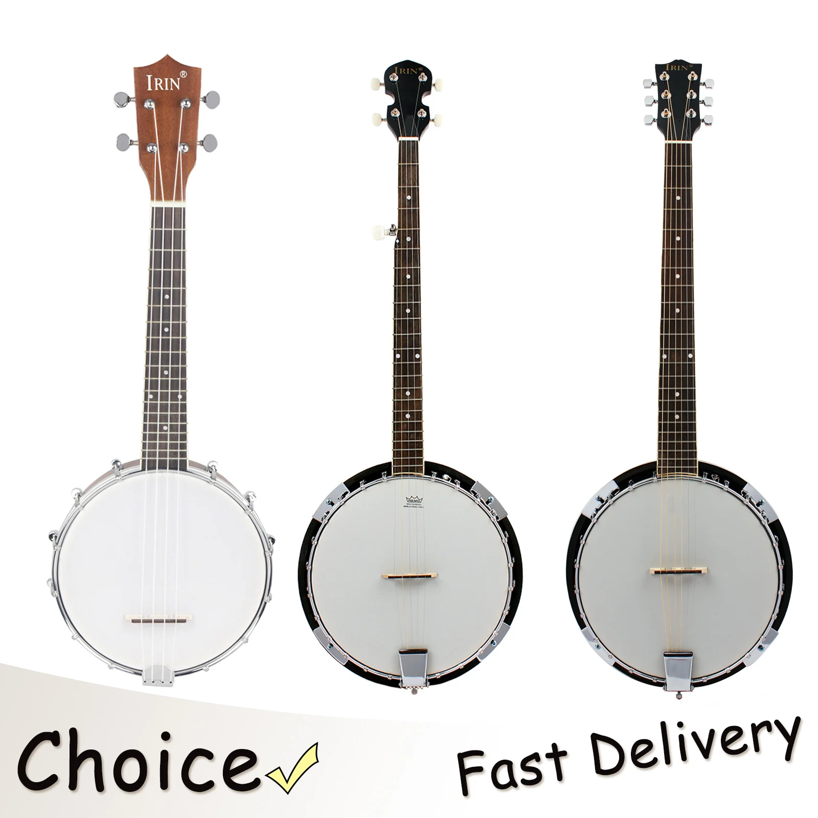 

IRIN 4/5/6 Strings Banjo Wooden Plucked Musical Instrument Guitar Banjo Professional Banjo Beginner Practice Set Guitarra
