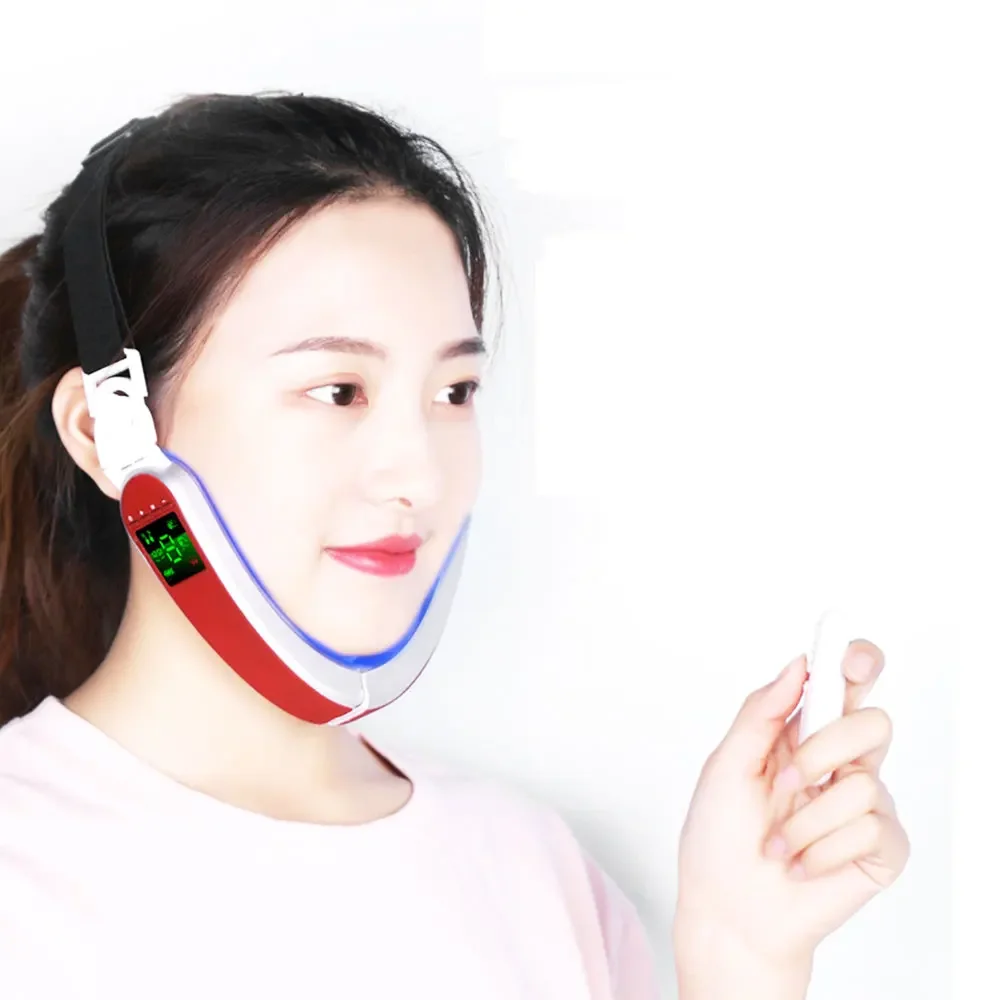 Facial Massager Electric Micro-Current Face Massager Hot Compress Therapy Face Slimming Instrument V Face Lifting Tools