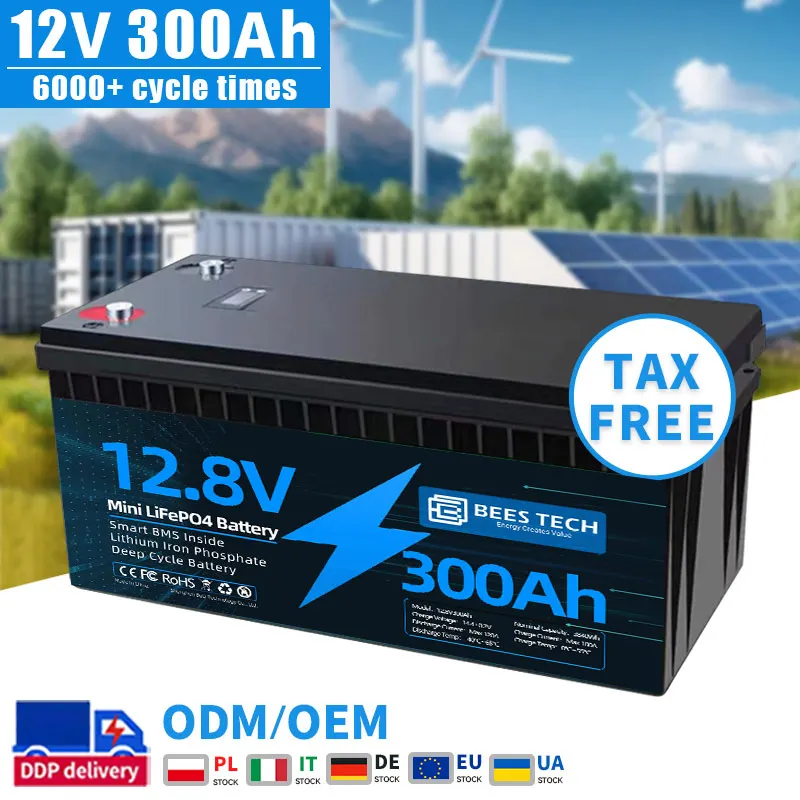 

Оптовая продажа LiFePo4 батарея 12 В 24 В 100 Ач 200 Ач 300 Ач Bt IP65 Водонепроницаемая перезаряжаемая солнечная батарея глубокого цикла