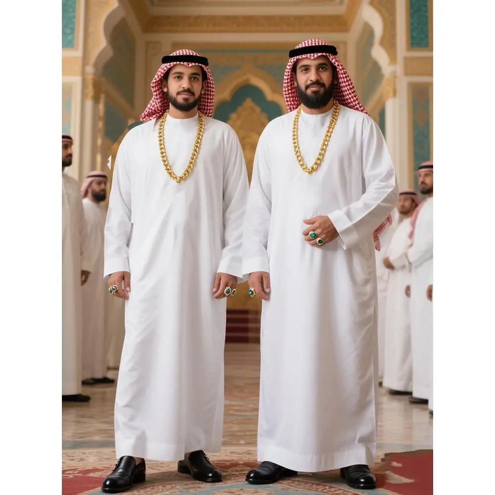 Arabian Dubai Long Robe Middle East Rich Man Costume loween Par Props Funny Clothes Stage Performance Traditional Ethnic...