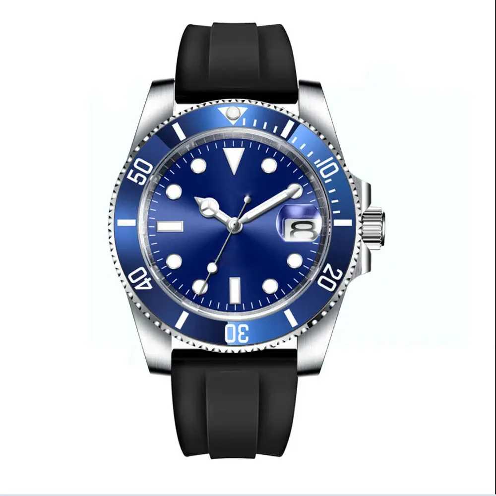 นาฬิกาข้อมือผู้ชายแบบกลไกอัตโนมัติ Miyota 8215/NH35  หน้าปัดเซรามิกขนาด 40 มม.  สายยาง  พร้อมฟังก์ชั่นเรืองแสง  แบบ DIY  สามารถปรับแต่งได้