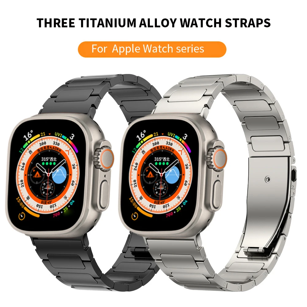 

High end business titanium alloy strap for Apple Watch Ultra3 49mm S11 46/42mm SE3 44 male strap for IWatch S9 45 universal 22mm