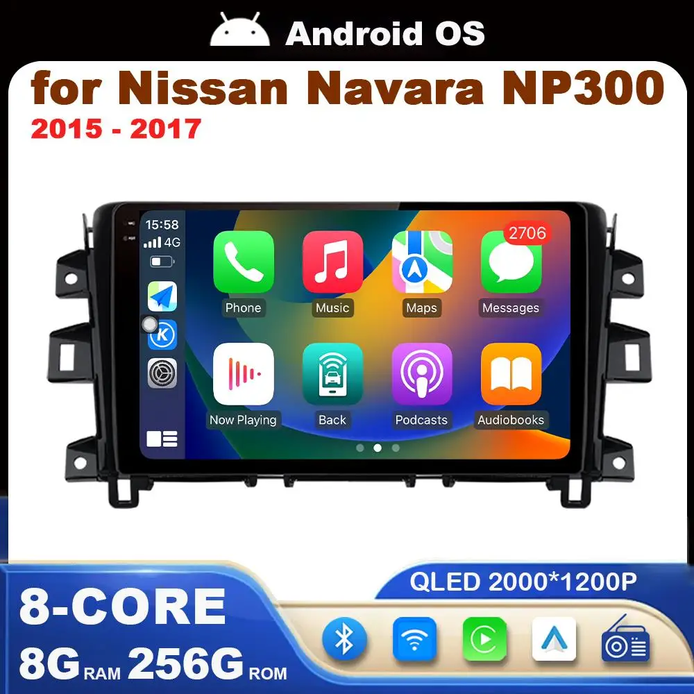 10 inch Navigation GPS Android OS for Nissan Navara NP300 2015 2016 2017 Car Radio Multimedia Player Carplay BT WiFi Head Unit