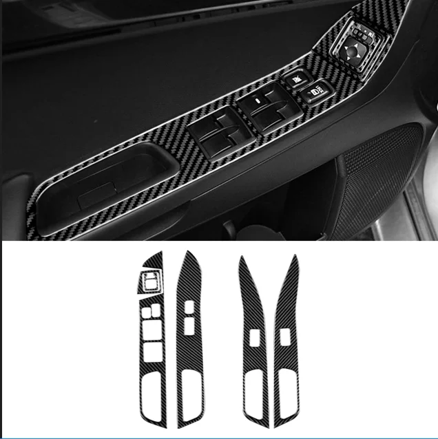 

Carbon Fiber Window Switch Panel Cover For Mitsubishi Lancer 2008-2015 Real Sticker Trim Interior Accessories Decoration Upgrade
