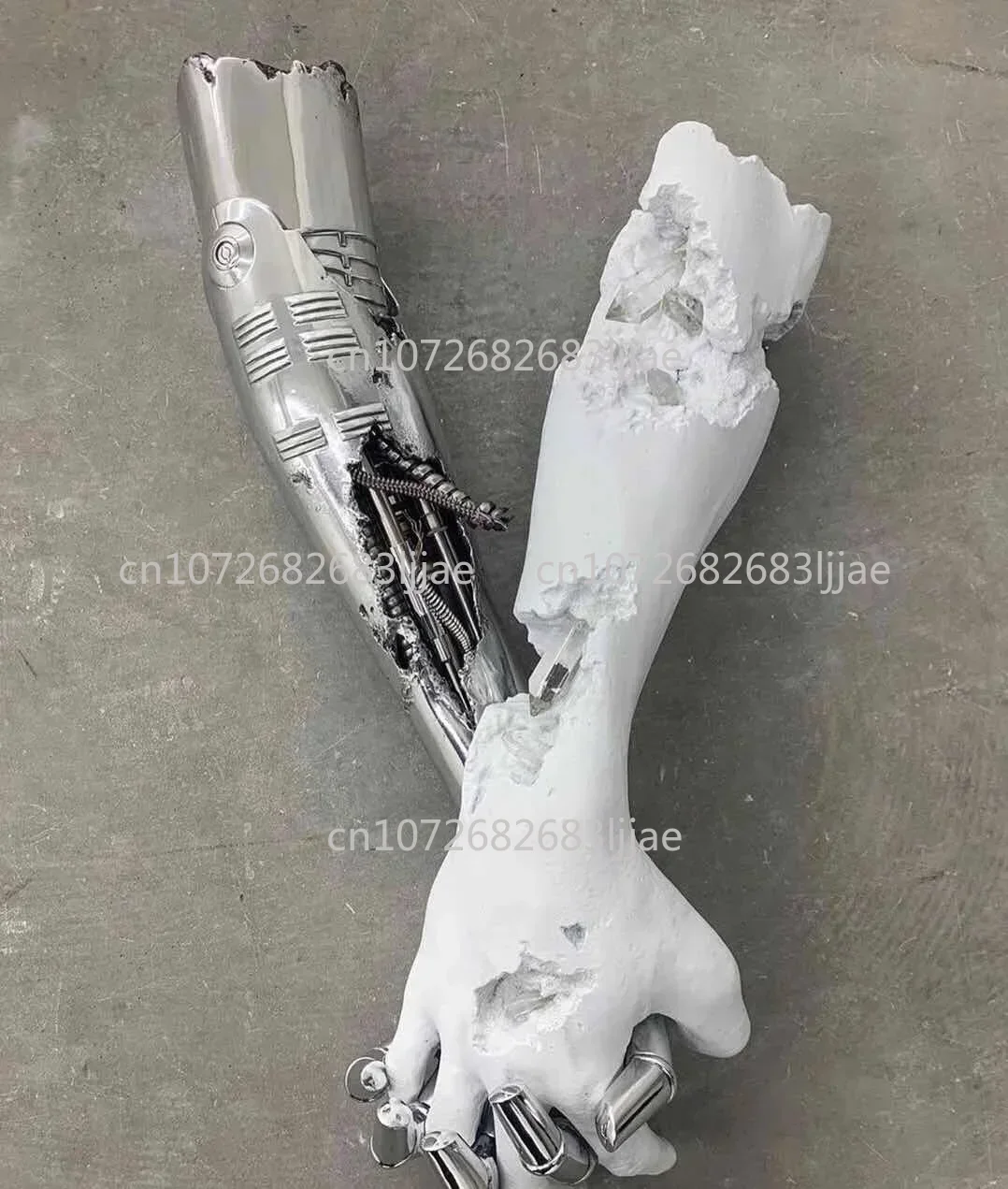 

empty mountain base mechanical hands wall hanging decorative ornament sculpture crystal is corroded abstract Daniel