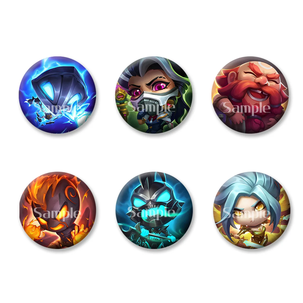 

LOL Kawaii Role Xerath Gragas Renata Flash Badges Button Pins Brooch Keychains Makeup Mirror Fridge Magnet Gift for Kids Friends