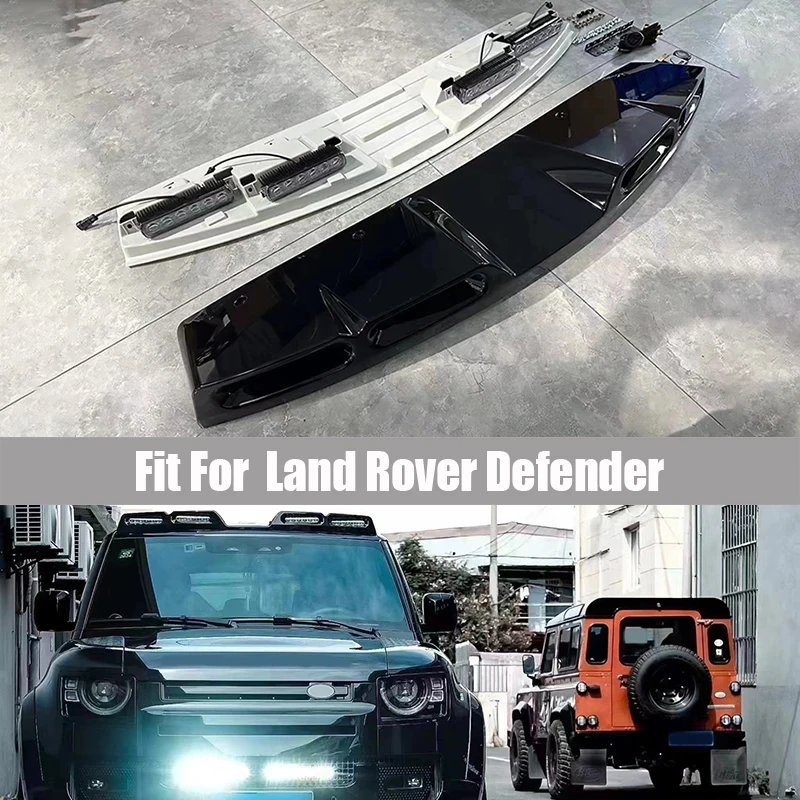 

Светильник на крышу подходит для Land Rover Defender модифицированный специальный обсидиановый черный двойной четырехглазный прожектор с высокой подсветкой Улучшенный светодиод