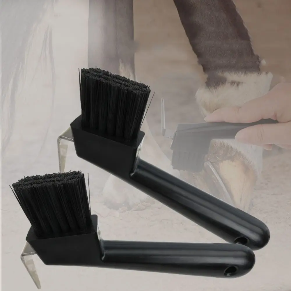 Plastic Horse Hoof Pick Brush Black Hoof Care Hoof Pick with Brush Anti-Slip Grip Durable Horses Hoof Groove Cleaner Goat