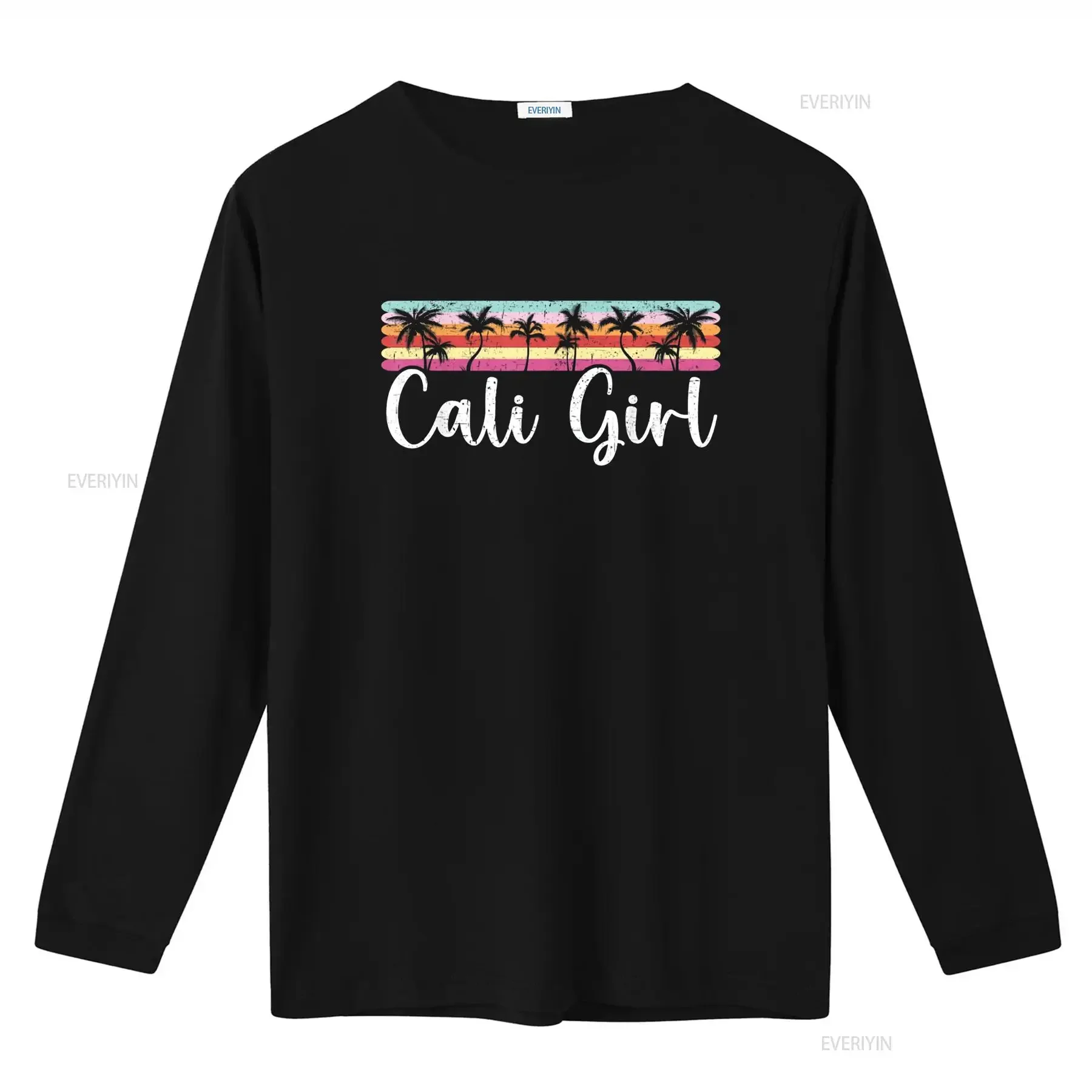 كالي فتاة كاليفورنيا الولايات المتحدة الأمريكية أمريكا كاليفورنيا تي شيرت أسود 2X كبير خمر غسلها تنوعا مريحة قليلا الموضة