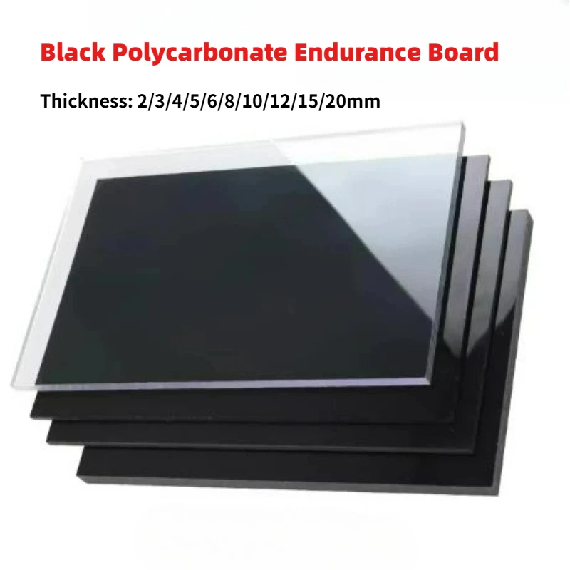 1~10pcs Black Polycarbonate PC Endurance Board Thickness 2/3/4/5/6/8/10/12/15/20mm Wear Resistant Clear Plastic Solid Sheet