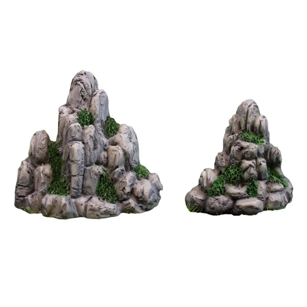 Simulation Miniature Rockery Ornaments DIY Mini Fake Mountain Resin Crafts Realistic Mountain Stone Statue Home Decoration