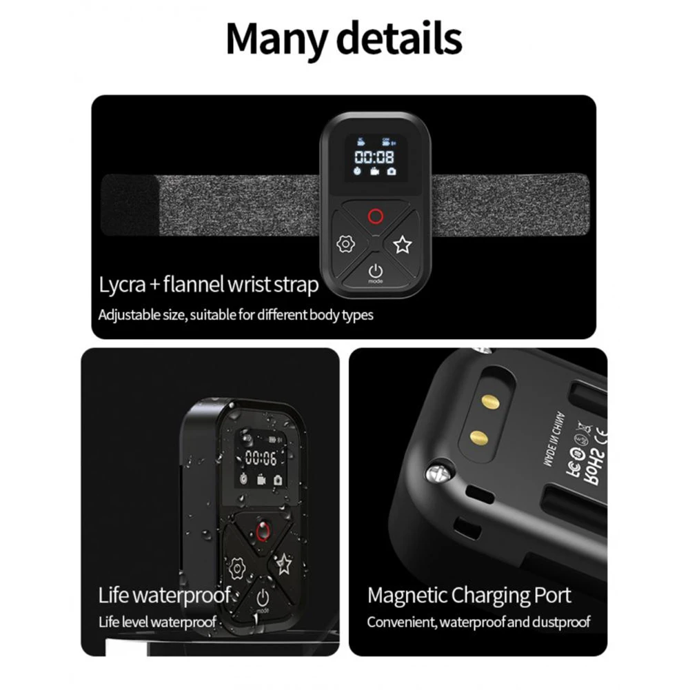 Mando a distancia para GoPro Hero 10, 9, 8 Max, con palo de montaje y muñeca, Compatible con Bluetooth, Control remoto inteligente para GoPro 10