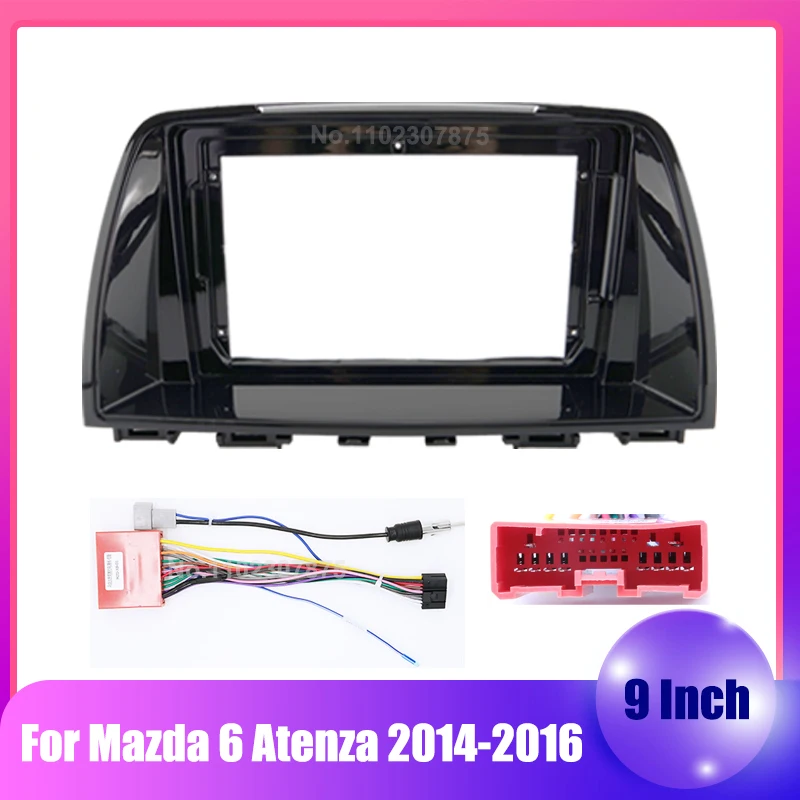 9 inch 2 Din Car radio Installation Fascias Panel For Mazda 6 Atenza 2014-2016 Dash Fit Dash Trim Kit Frame