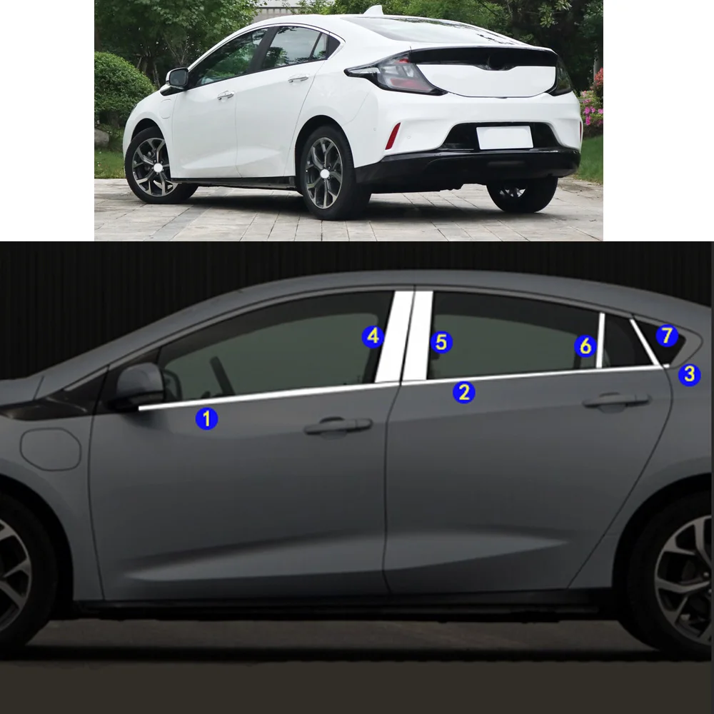 For Buick VELITE 5 2017 2018 2019 Car Styling Sticker Garnish Pillar Window Middle Strip Trim Frame Hoods Parts