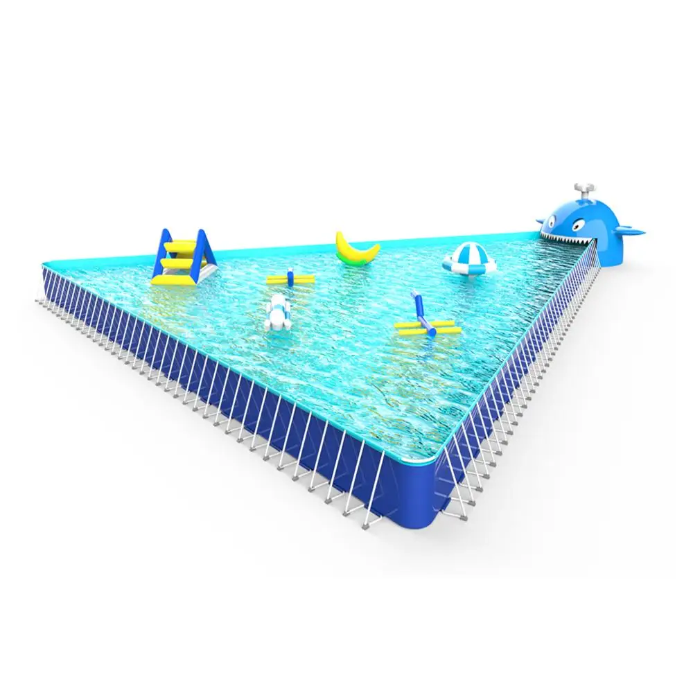 Large Inflatable Easy Inflatable Above Ground Swimming Pool With Pump Mad Shark Makes Waves Swimming Pool