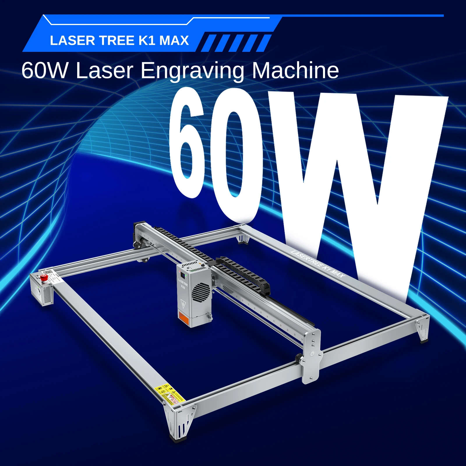 LASER TREE K1MAX 60W Laser Engraver Freely Adjustable 20W/40W 60W Power Laser Module Engraving Cutting Machine DIY Tools