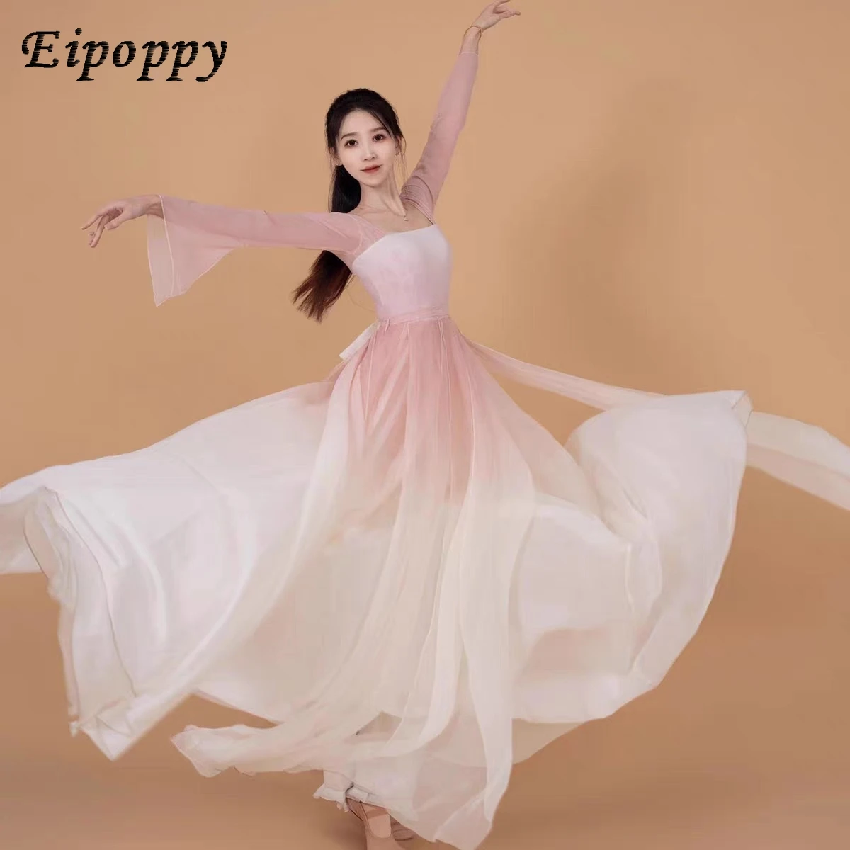 Costume da spettacolo femminile adulto grande vestito altalena elegante abito lungo Hanfu danza classica cinese