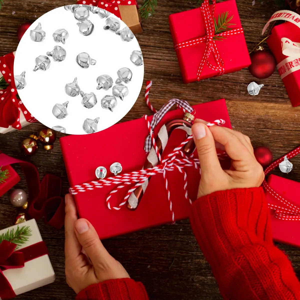 600 Uds. De hierro para Navidad, accesorios de joyería artesanal, pequeños abalorios de cascabel de Metal, regalos de Navidad para vacaciones