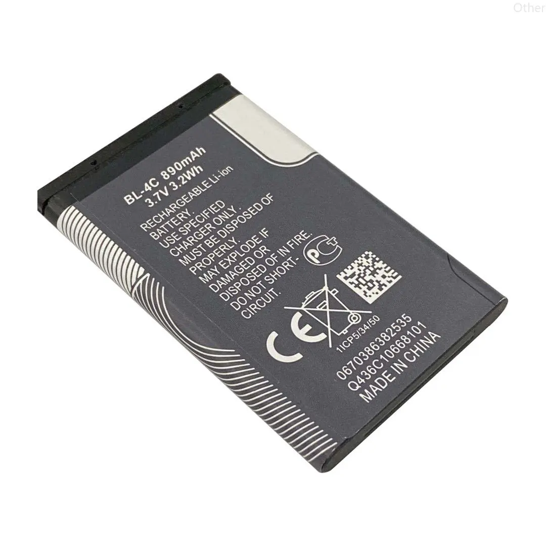 3.7V BL-4C 890mAh Lithium Polymer Phone Battery For Radios、Nokia 6100 6120 6600 6210 BL 4C