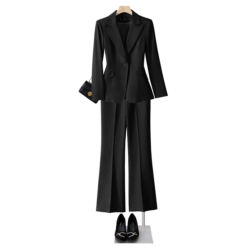 

Женская одежда Alyssa Professional, модные элегантные брюки-двойка + пиджак. Удобный приталенный крой, новый стиль в 2025 году.