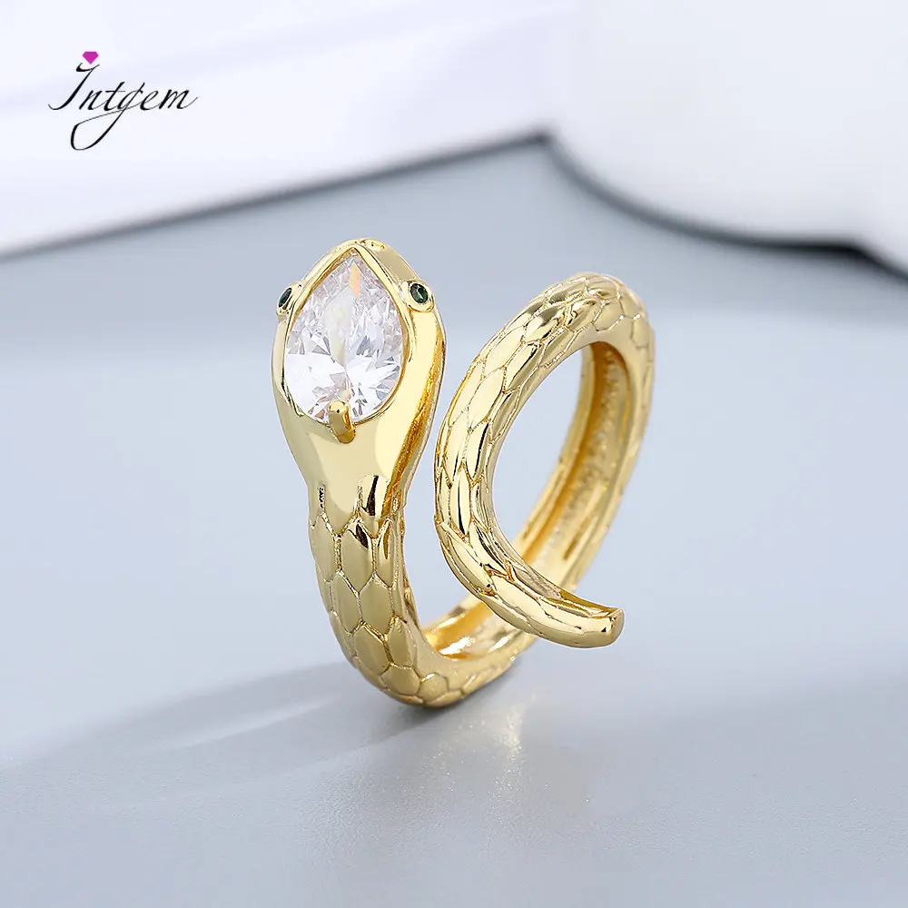 New 925 Sterling Silver Snake Ring 18K Gold Plated Finger Ring for Women Anel Fashion 925 Silver Jewelry Gift  Engagement Ring