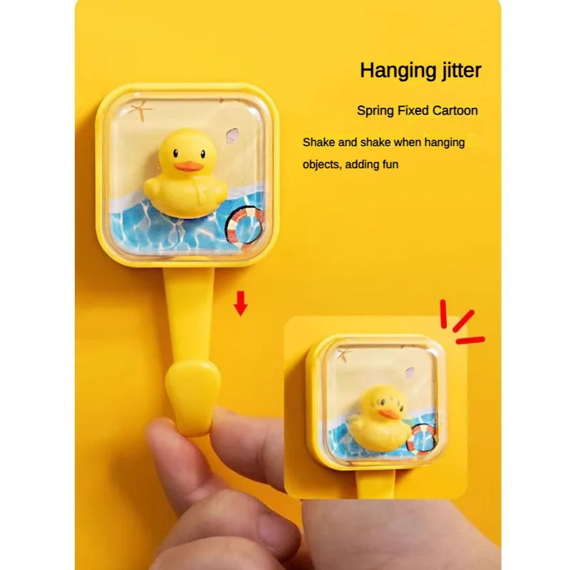 Cartoon Cute Keychain Wall Creative Fun Animal Bouncing Strong Sticky Hooks Home Decor Hooks Kitchen Bathroom Bedroom Storage