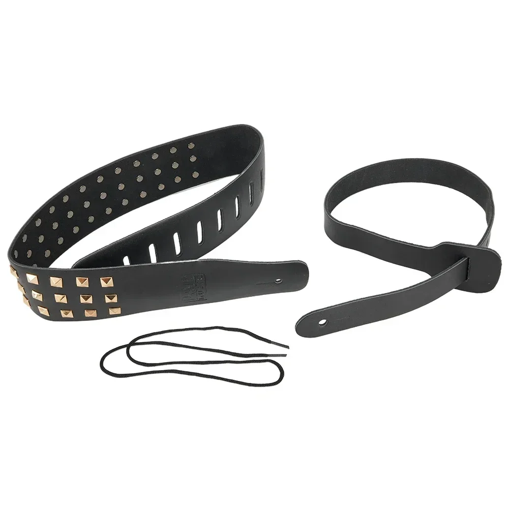 Guitar Strap Metal Spike Studded Adjustable Heavy Duty Leather Guitar Parts For Electric/Acoustic Guitar/Classical Guitar/Bass