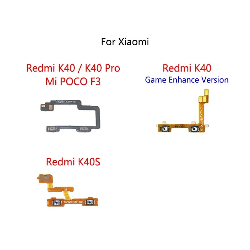 

5 Pcs/Lot For Redmi K40 Game Version K40s/K40 Pro/Mi Poco F3 Volume Button Switch Mute Button On/Off Flex Cable Replace Parts