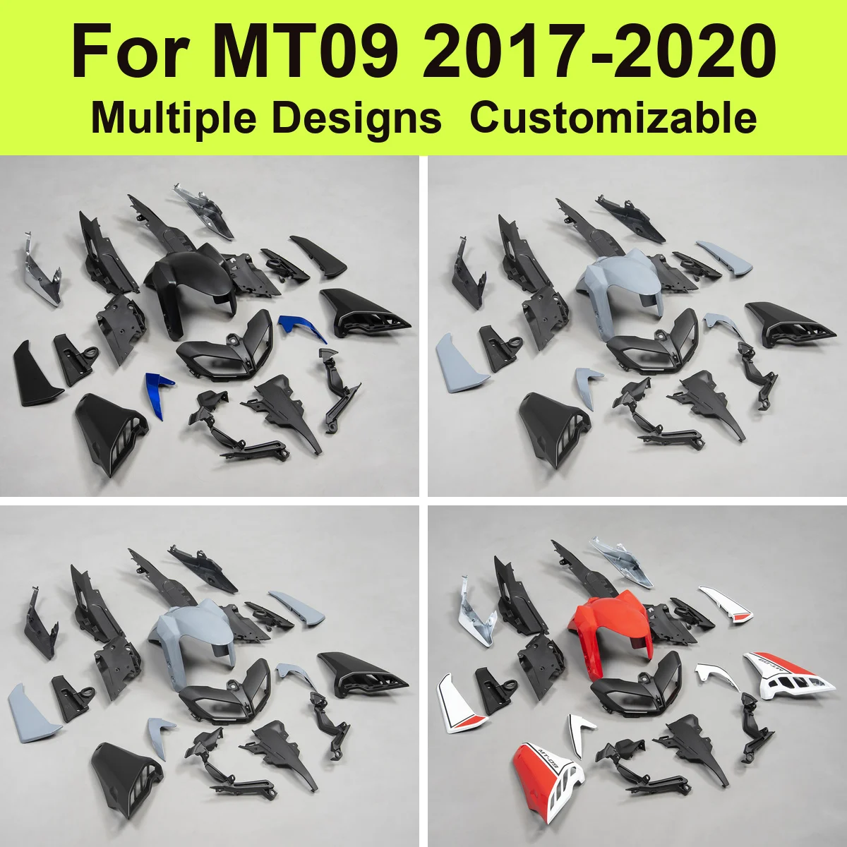 For MT09 2017 2018 2019 RN43 850cc Full Bodywork Panels Kit Injection Moulded ABS Cowls Fairing Replacement Spares