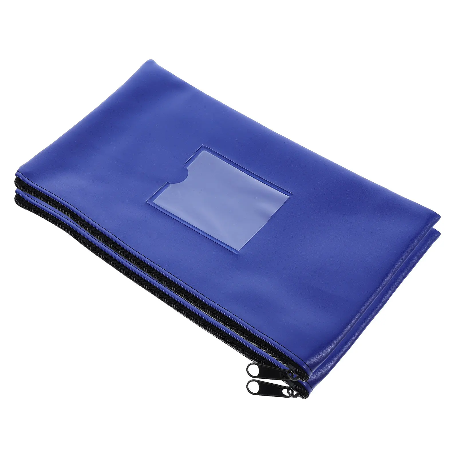 

2Pcs Fake Deposit Bag with Zipper and Clear Card Slot Window for Bills Checks Receipts Invoices Utility Pouch Money
