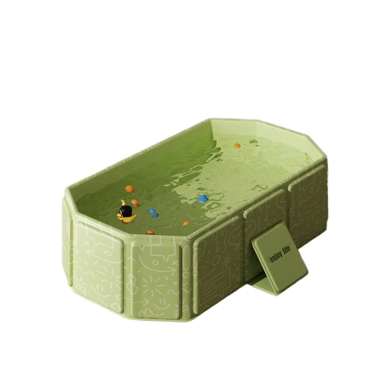 Large Size 0-5 Year Old Baby Comfortable Folding Bathtub with Integrated Shower and Plantar Massage Foot Washing Tub