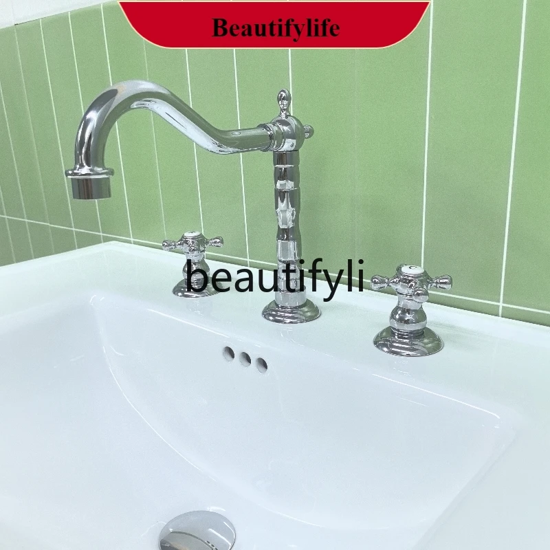 

B185 European column basin, retro large-size wash basin, three-hole extra-large column basin