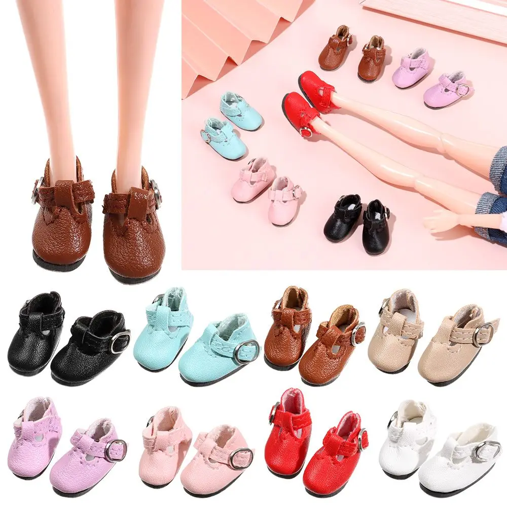 1 Pair Fashion Multicolor Doll Shoes PU Leather Change Clothes Game Fit 1/6 Scale Dolls Accessories Play House Gift 2.8*1.2cm