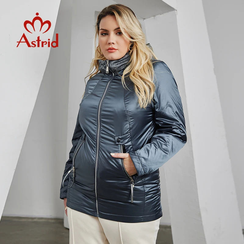 Astrid Autumn Winter Women\'s Jacket Long Thin Cotton Printed Hood Warm Padded Parka Coat Plus Size Women Clothing New in Outwear