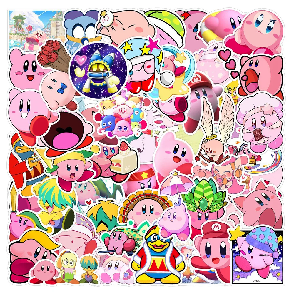 10/30/50PCS Cute Anime Kirby Stickers Kids Toys Decals DIY Notebook Bicycle Fridge Guitar Phone Graffiti Funny Sticker Gifts