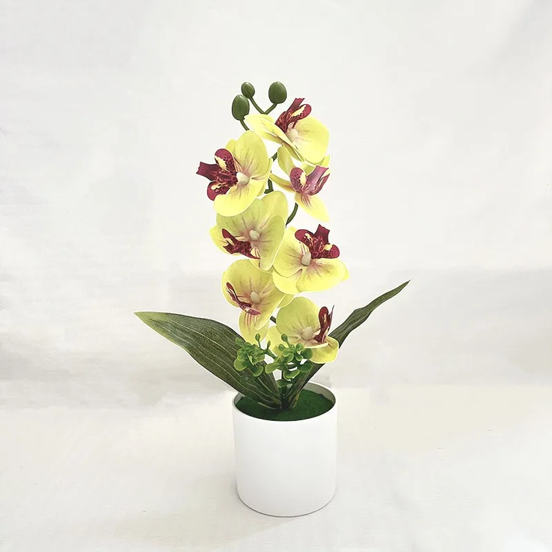 Simulierte Blume Schmetterling Orchidee Topfpflanze 7-Blume Neue Chinesische Dekoration Orchidee Hochzeit Gefälschte Blume Set Dekoration – Detail 8