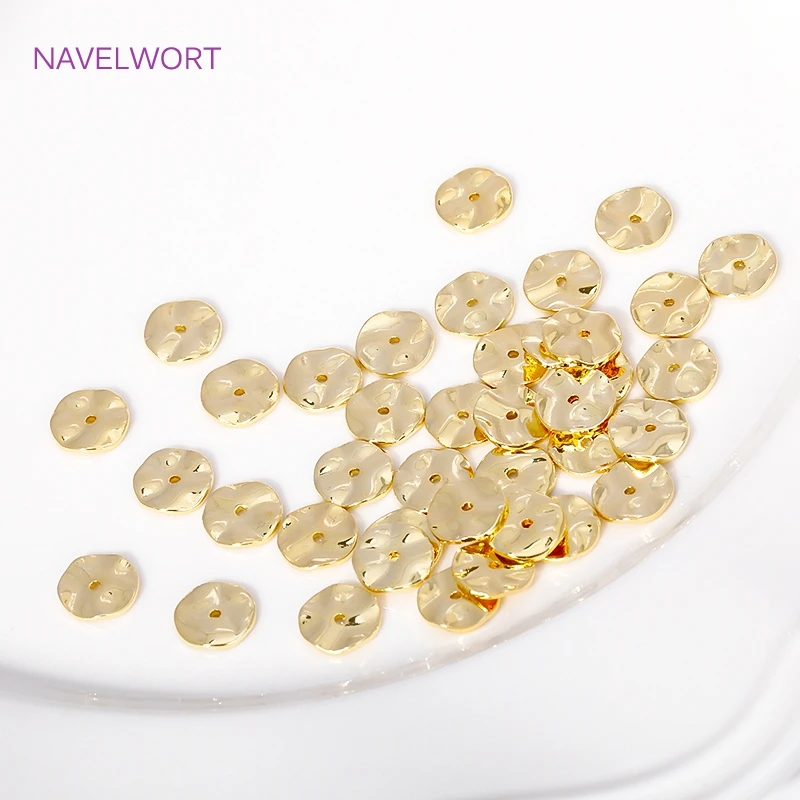 

Jewelry Making Beads,18K Gold Plated Wave Thin Spacer Beads,Brass Round Thin Beads DIY Bracelet Necklace Making Accessories