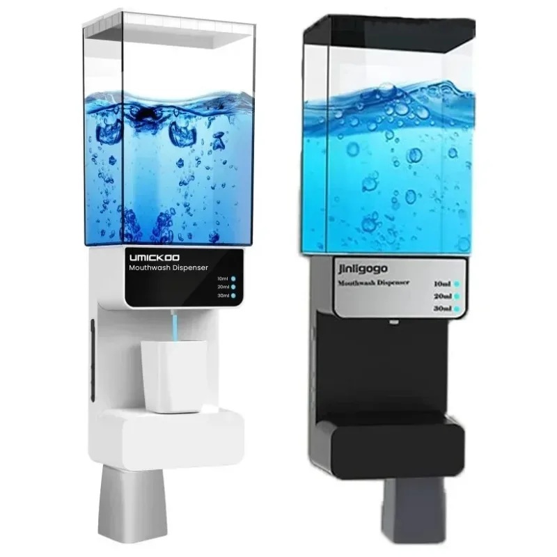 700mL Automatic Touchless Mouthwash Dispenser Wall Mounted Bathroom Mouth Wash Dispenser with Magnetic Cups for Kids Adults