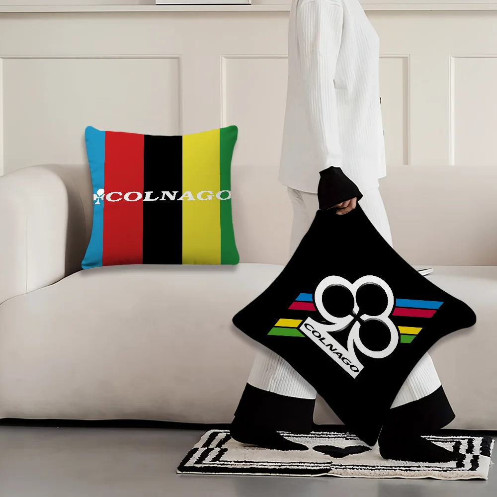 سباق C-ColnagoS دراجة شعار غطاء الوسادة غرفة المعيشة اللوح الأمامي مكتب وسادة غرفة نوم وسادة أريكة قيلولة الوقت كيس وسادة