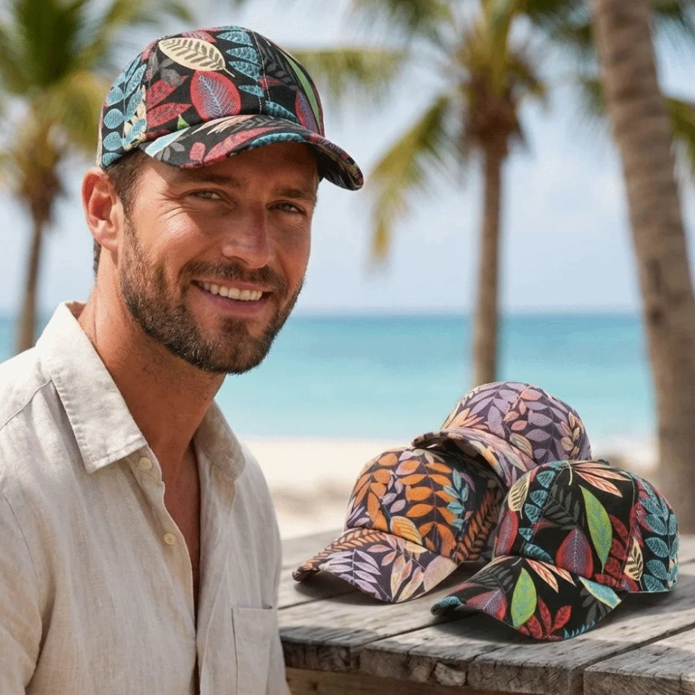 

Fashion Korean Style Baseball Cap Maple Leaf Print Casual Oversized Hat Sun Protection Trendy Sun Hat For Men Women