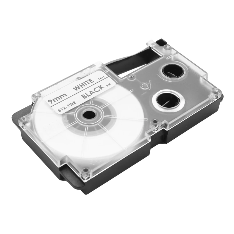 6 عبوات من صانعة الملصقات الشريطية باللون الأسود على الأبيض مقاس 9 مم متوافقة مع صانعي الملصقات KL-120، KL-60، KL-100، KL7200