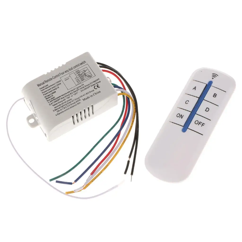 4 Way Digital Remote Controlled On/Off Wireless Automatic Lamp Wall Timer