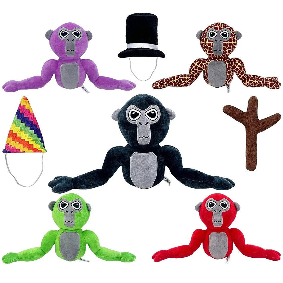 

2026 Gorilla Tag Plush Toy with Hat, Soft Stuffed Animal Monkey Doll, Comes with Hat Accessories, Suitable for Kids and Fans
