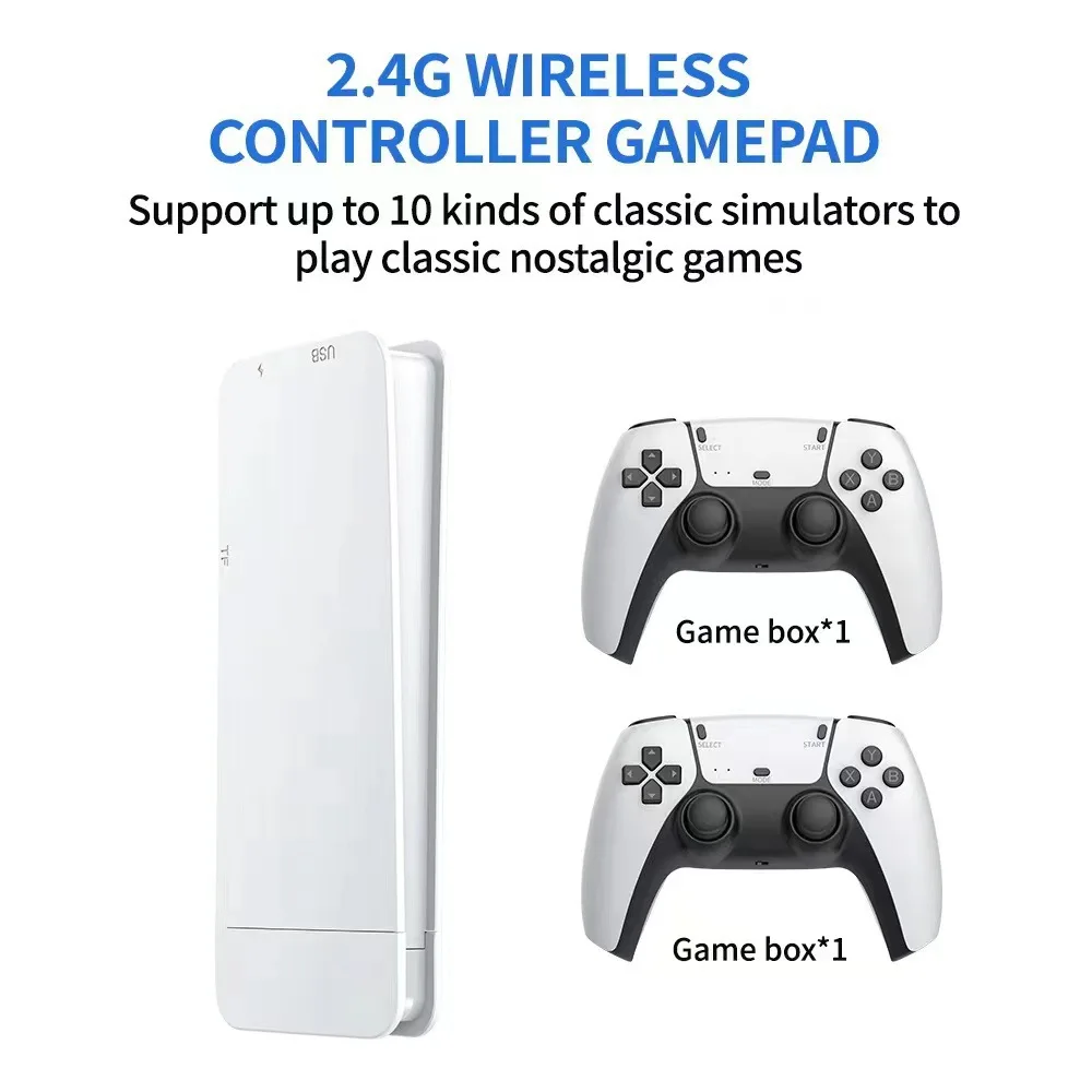 M15 Game Stick Mini TV Handheld Game Console Wireless Gamepads Video Game 128G 30000+ Retro Game HD Output Two-player for PS1 Et