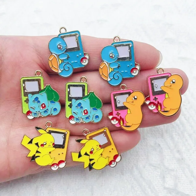 10pcs alloy drip oil cartoon game pendant, DIY jewelry making earrings, keychain accessories