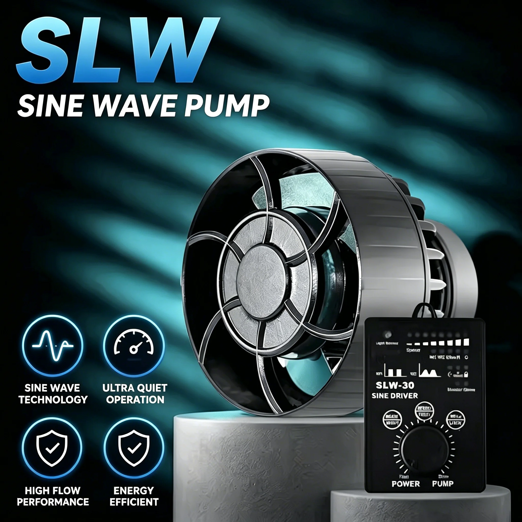 Marine Aquarium Wave Maker - Jebao Jecod SLW Series SINE Compact