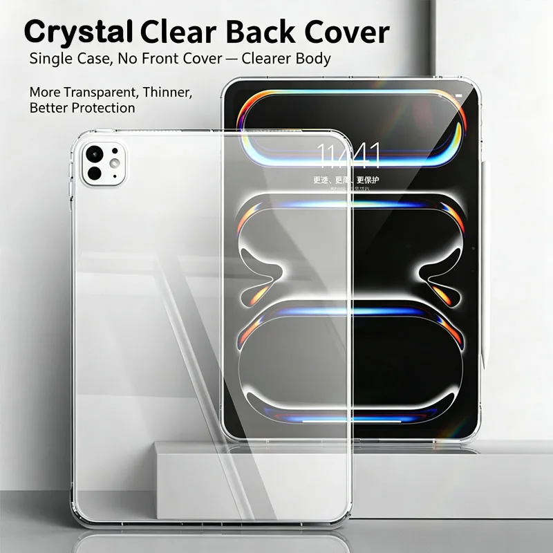 TPU Clear Tablet Case For iPad Air 11 10th Gen 11th A16 9th Mini6 7 13in Pro11 4 5 10.9in 12.9 M2 M3 M4 M5 Transparent Cover